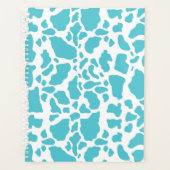 Blauw & Wit Koe Vlekken Dier Print Patroon Planner (Voorkant)