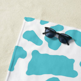 Blauw & Wit Koe Vlekken Dier Print Patroon Strandlaken