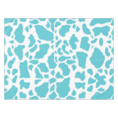 Blauw & Wit Koe Vlekken Dier Print Patroon Tafelkleed (Voorkant (Horizontaal))