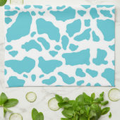 Blauw & Wit Koe Vlekken Dier Print Patroon Theedoek (Gevouwen)