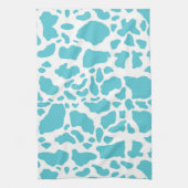 Blauw & Wit Koe Vlekken Dier Print Patroon Theedoek (Verticaal)