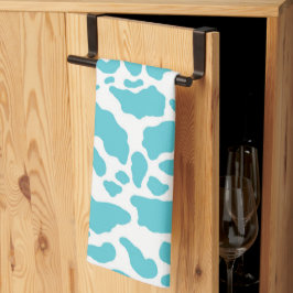 Blauw & Wit Koe Vlekken Dier Print Patroon Theedoek