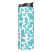 Blauw & Wit Koe Vlekken Dier Print Patroon Thermosbeker (Gedraaid links)