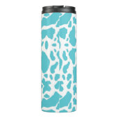 Blauw & Wit Koe Vlekken Dier Print Patroon Thermosbeker (Achterkant)