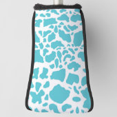 Blauw & Wit Koeienvlekken Dierenprint Patroon Golfheadcover (Draai 90)