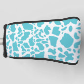 Blauw & Wit Koeienvlekken Dierenprint Patroon Golfheadcover (Voorkant)