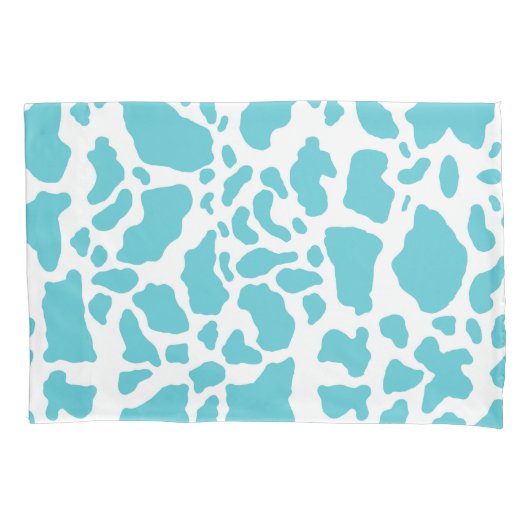 Blauw & Wit Koeienvlekken Dierenprint Patroon Kussensloop (Voorkant)