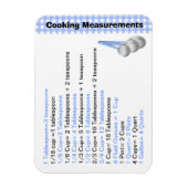Blauw & Wit Koken Maattabel Magneet (Verticaal)