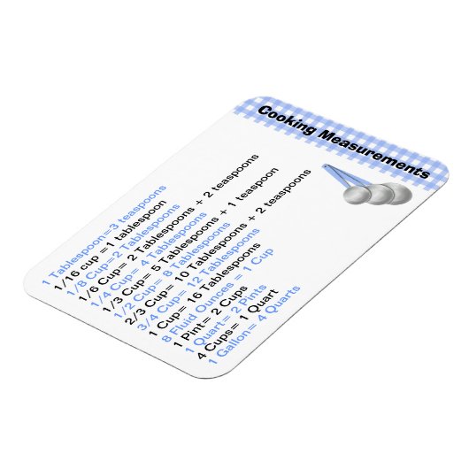 Blauw & Wit Koken Maattabel Magneet (Linkerzijde)