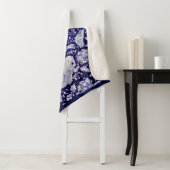 Blauw & Wit Konijn Vogel Bossen Marine Bloemen Kun Sherpa Deken (In situ)