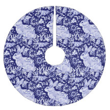 Blauw & Wit Konijn Vogel Kerst Elegant Delft