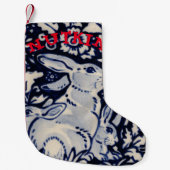 Blauw & Wit Konijnenkonijnenkonijn Pet Gift Baby K Kleine Kerstsok (Voorkant)