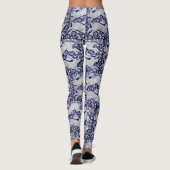 Blauw-wit konijnenontwerper Leggings (Achterkant)