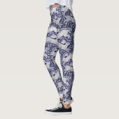 Blauw-wit konijnenontwerper Leggings (Links)