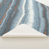 Blauw, Wit & Koper Marmeren Pluche Deken (3/4)