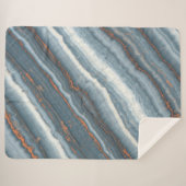 Blauw, Wit & Koper Marmeren Pluche Deken (Voorkant (horizontaal))