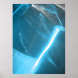 Blauw wit koud licht op Abstract glas Poster
