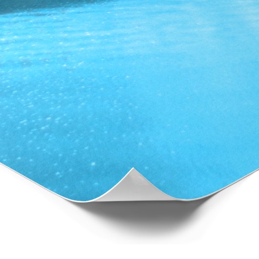 Blauw wit koud licht op Abstract glas Poster (Hoek)