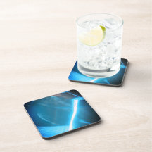 Blauw wit koud licht op glas