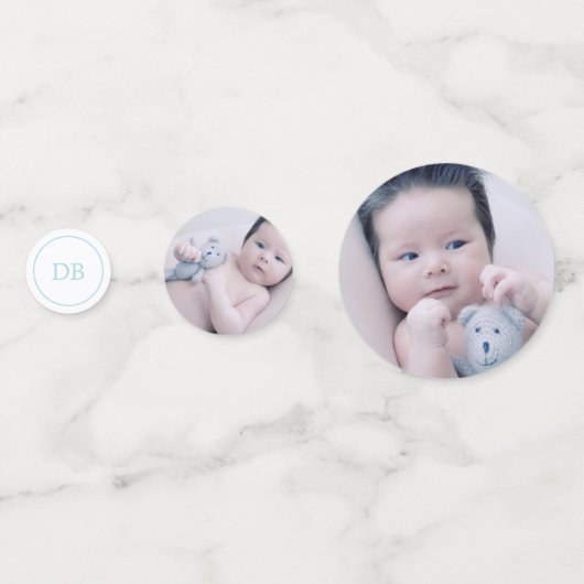 Blauw & wit kruis - Foto - Baptisme Confetti (Achterkanten)