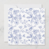 Blauw & Wit Kruis Heilig Doopsel Bloemenvlinders Kaart (Achterkant)