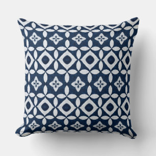 Blauw & Wit Kust Boho Worp Kussen