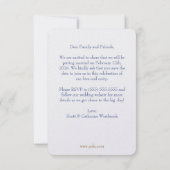 Blauw & Wit Kust Bruiloft Save the Date Kaarten (Achterkant)