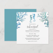 Blauw-wit Kust Repetitie Diner Uitnodiging (Voorkant / Achterkant)