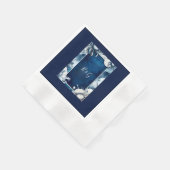 blauw & wit kust vibe bruiloft servetten (Hoek)