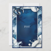 blauw & wit kust vibe bruiloft uitnodiging (Achterkant)