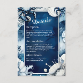 Blauw & Wit Kustvibe Bruiloft Behuizing Kaart