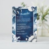 Blauw & Wit Kustvibe Bruiloft Behuizing Kaart (Staand voorkant)