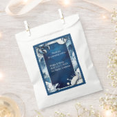 Blauw & Wit Kustvibe Bruiloft Favor Bag Bedankzakje (Geknipt)