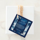 Blauw & Wit Kustvibe Bruiloft gunst labels (In situ)