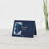 blauw & wit kustvibe Bruiloft zitkaart Bedankkaart (Achterkant)