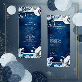 Blauw & Wit Kustvibe huwelijksprogramma & menu