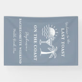 Blauw-wit laatste toast op de kust Bachelorette Spandoek (Horizontaal)