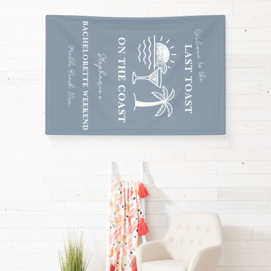 Blauw-wit laatste toast op de kust Bachelorette Spandoek (Insitu)