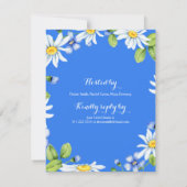 Blauw Wit Land Daisy Bloemen Verlovingsfeest Kaart (Achterkant)