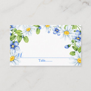 Blauw Wit Land Daisy Bruiloft Plaats Kaarten Plaatskaartje