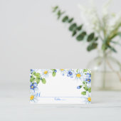 Blauw Wit Land Daisy Bruiloft Plaats Kaarten Plaatskaartje (Staand voorkant)