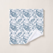 blauw wit Land paisley patroon Badhanddoek Set Bad Handdoek (Wasdoekje)