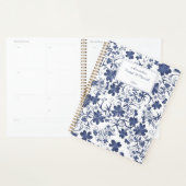 Blauw & Wit Landelijk Bloemmotief Planner (Display)