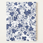 Blauw & Wit Landelijk Bloemmotief Planner (Achterkant)