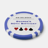 Blauw Wit Las Vegas Casino Poker Chip Verjaardag (Enkel)