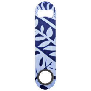 Blauw wit lederen Patroon Thunder_Cove Speed Flessenopener