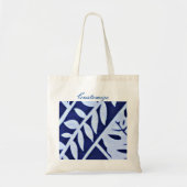 Blauw wit lederen Patroon Thunder_Cove Tote Bag (Voorkant)