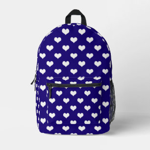 Blauw Wit Liefde Hart Patroon Ontwerp Bedrukte Rugzak