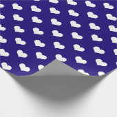 Blauw Wit Liefde Hart Patroon Ontwerp Cadeaupapier (Hoek)