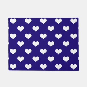 Blauw Wit Liefde Hart Patroon Ontwerp Deurmat